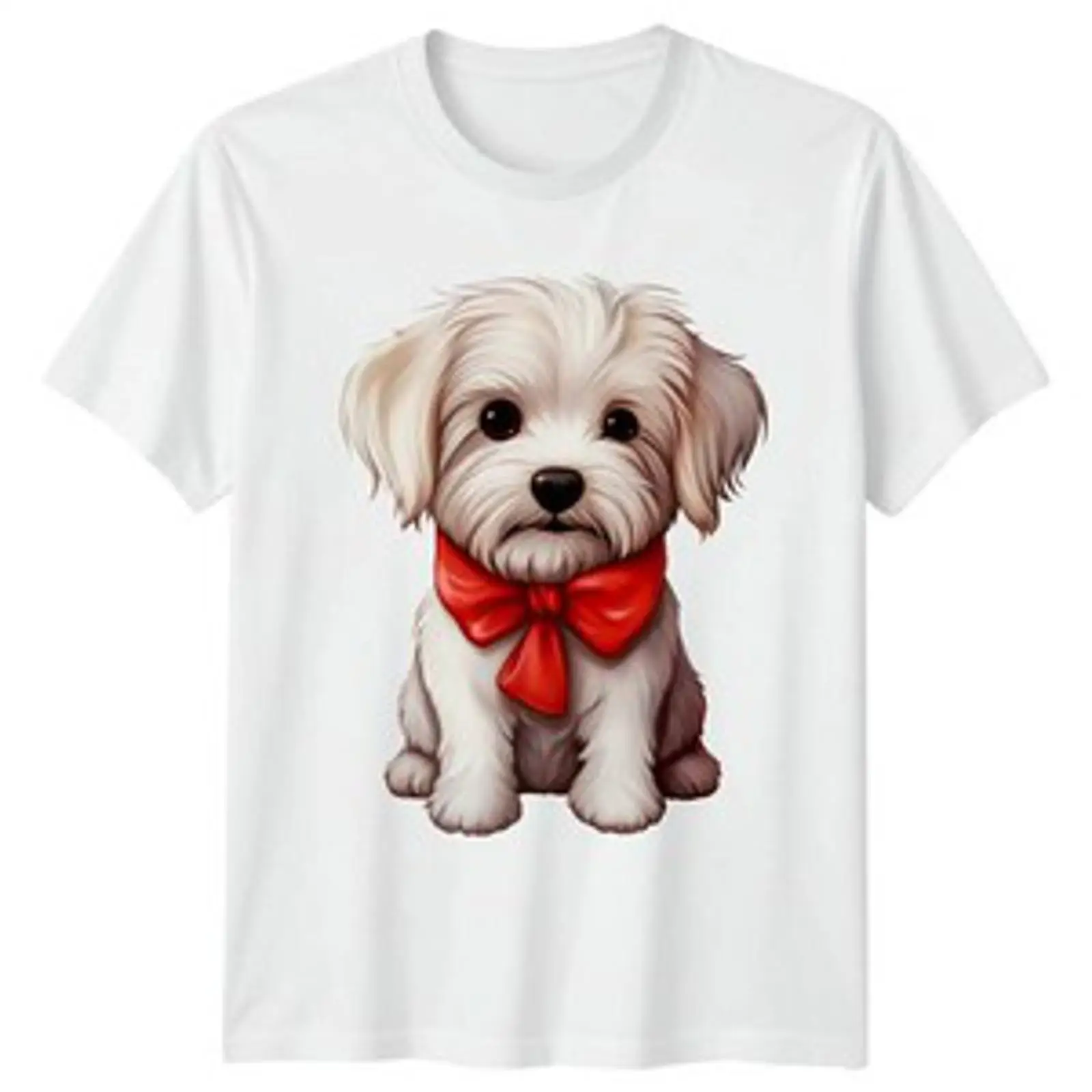 Vintage Fashion Herren - เสื้อยืดลายกราฟิก Malteser Hund Welpe Tiere สำหรับผู้ชายและผู้หญิง