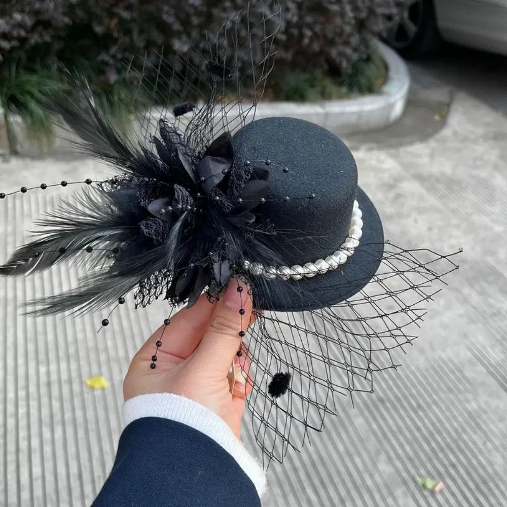 Vintage Fashion Hats - หมวกแฟชั่นวินเทจสุดหรูหรา ประดับดอกไม้ ตาข่าย ขนนก กิ๊บติดผม ปิ่นปักผม