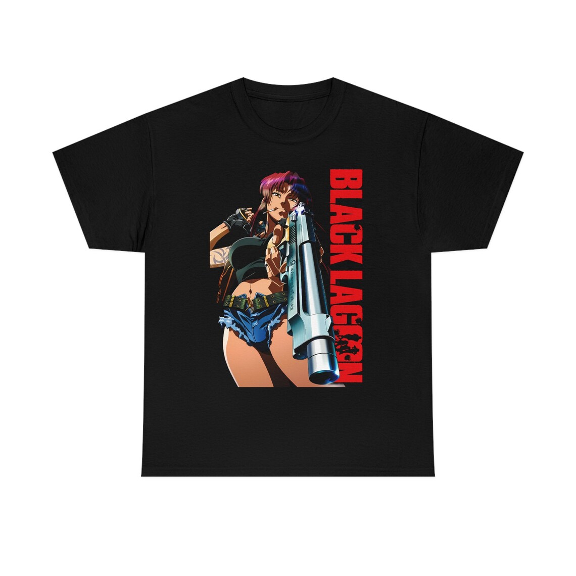 Vintage Fashion Eu - เสื้อยืดลายการ์ตูนญี่ปุ่น Black Lagoon ปี 2026 พิมพ์ลาย