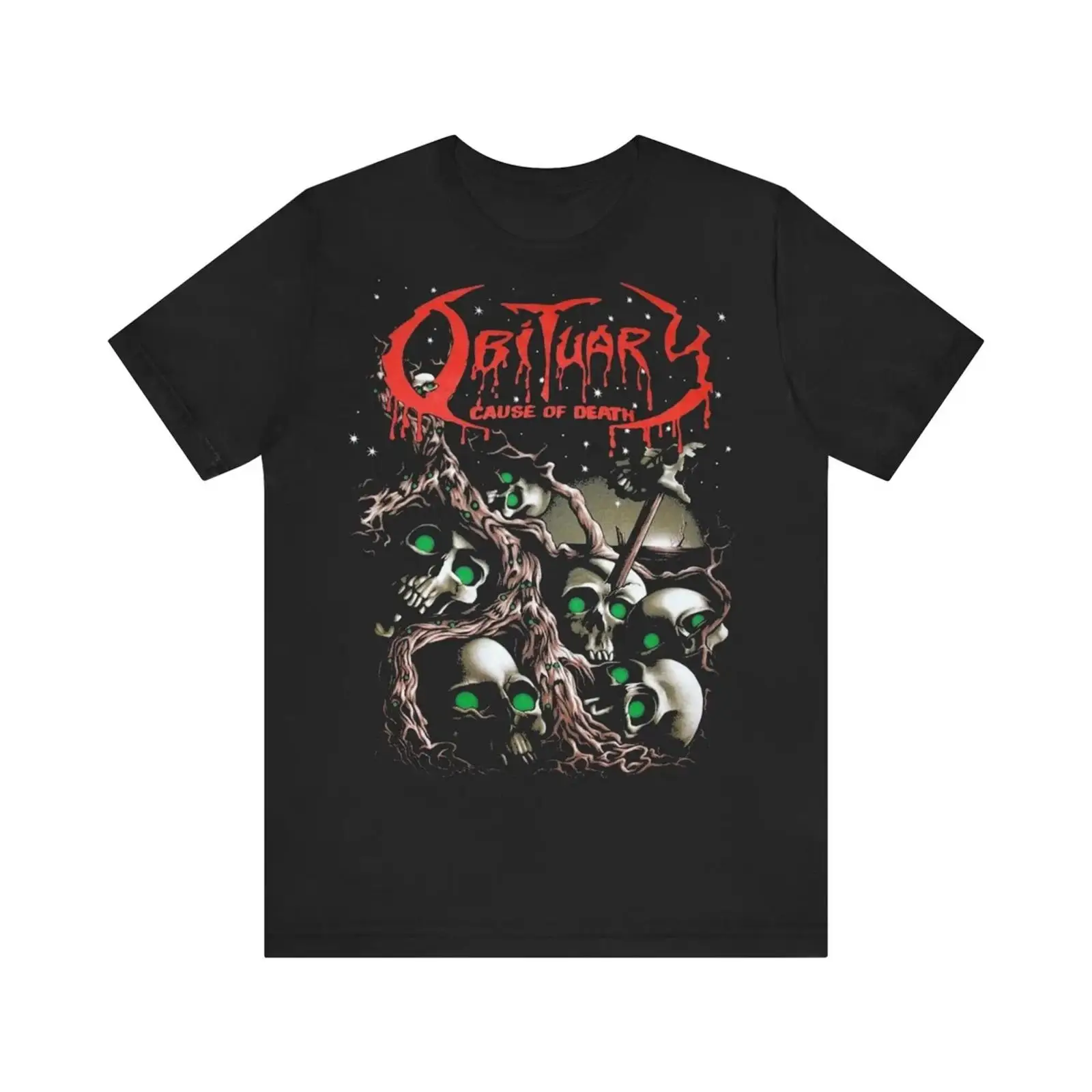 Vintage Fashion Obituaries - เสื้อยืดสีดำลายวงดนตรี Obituary Metal สำหรับแฟนๆ สไตล์วินเทจ ผ้าซักนุ่ม