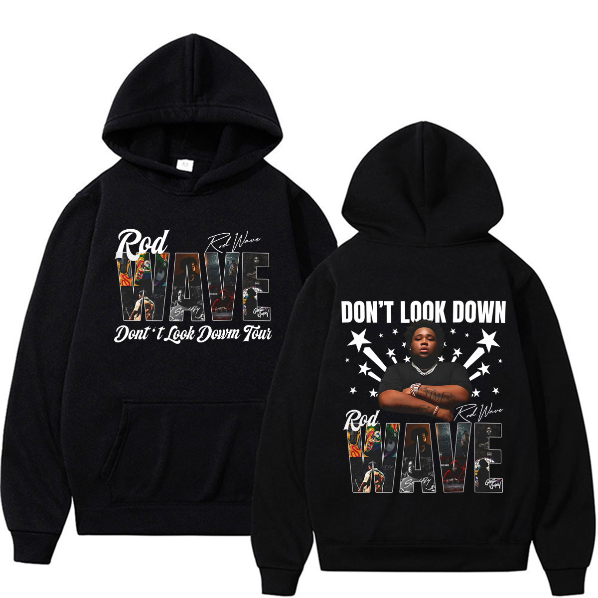 Vintage Fashion Looks - เสื้อฮู้ดทัวร์ Don't Look Down ของแร็ปเปอร์ Rod