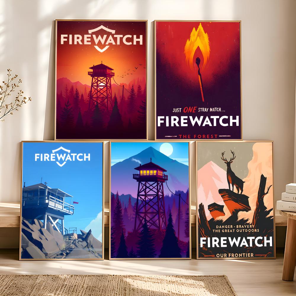 Vintage Vogue Fashion Poster - ภาพวาดวิดีโอเกม F-Firewatch งานเขียนพู่กันสไตล์วินเทจ โปสเตอร์พิมพ์บนผ้าแคนวาส ตกแต่งผนังสุดทันสมัยและมีสไตล์