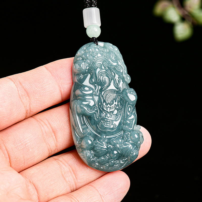 Vintage Fashion Design - พม่า Jadeite God of Wealth จี้สร้อยคออุปกรณ์เสริมแฟชั่น
