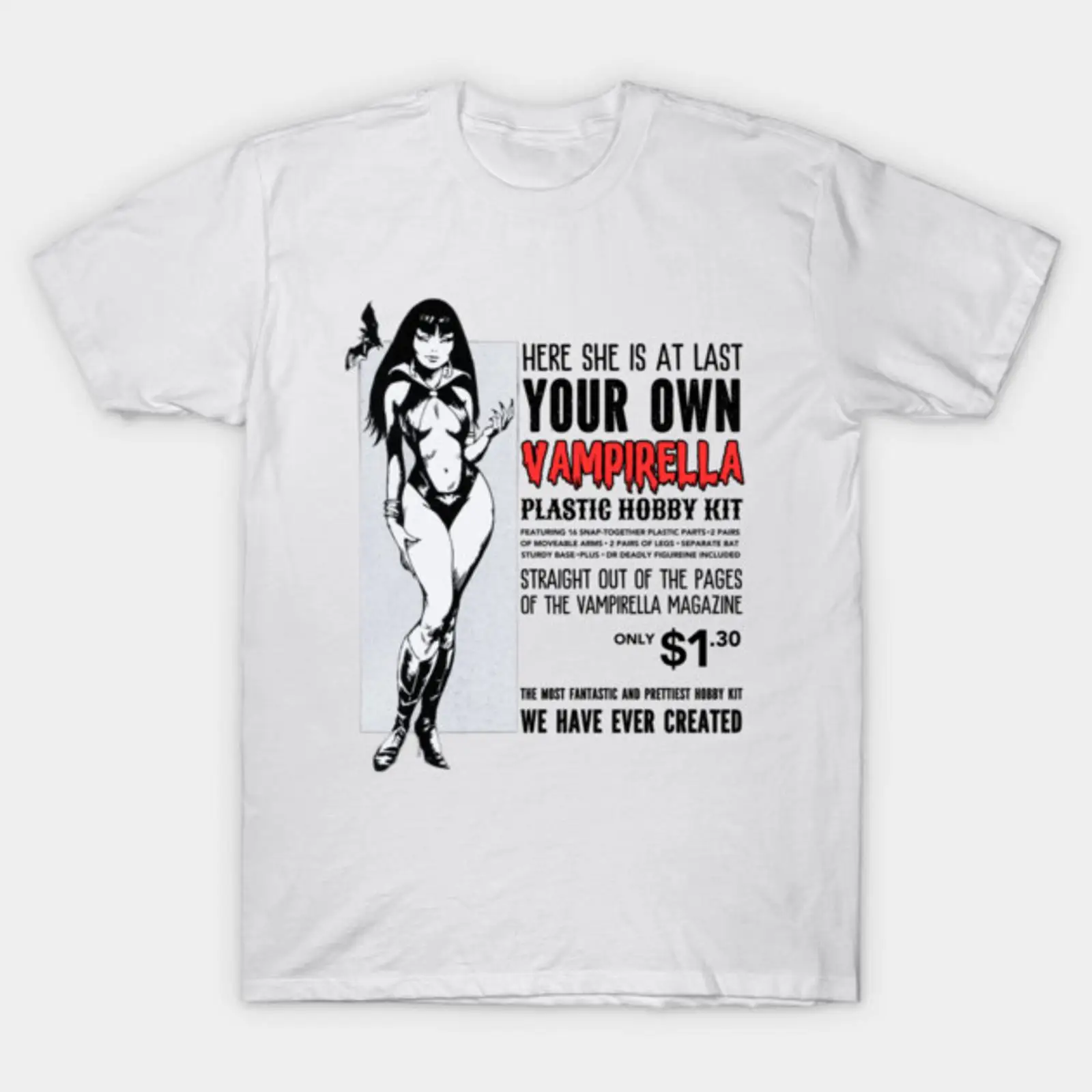 Vintage Fashion Toys - เสื้อยืดลายโฆษณาของเล่นวินเทจ Vampirella สไตล์วินเทจ ลุคสตรีทแวร์ ผ้าเนื้อนุ่ม สวมใส่สบาย