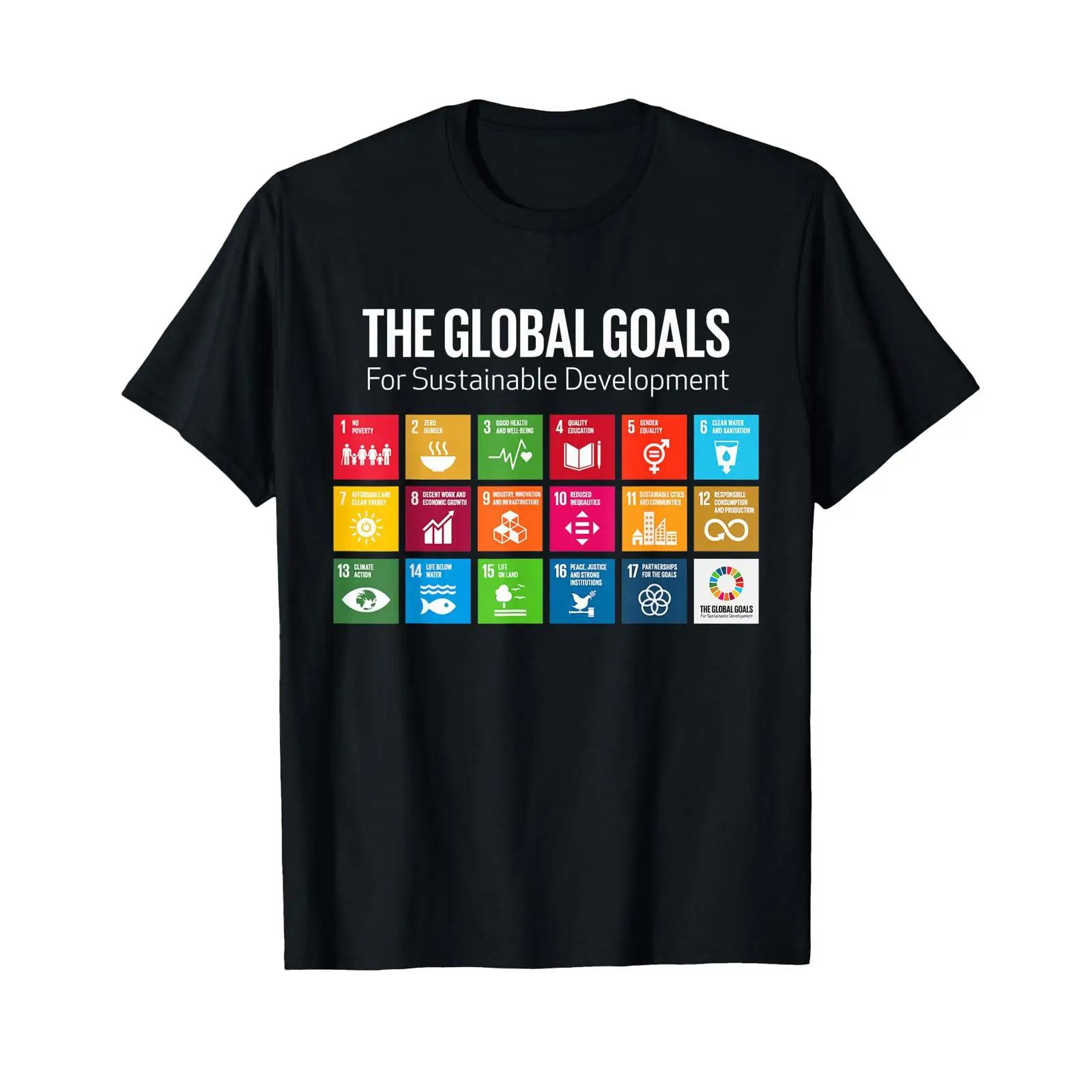 Vintage Fashion Icons - เสื้อยืดลายกริด The Global Goals 17 Icons