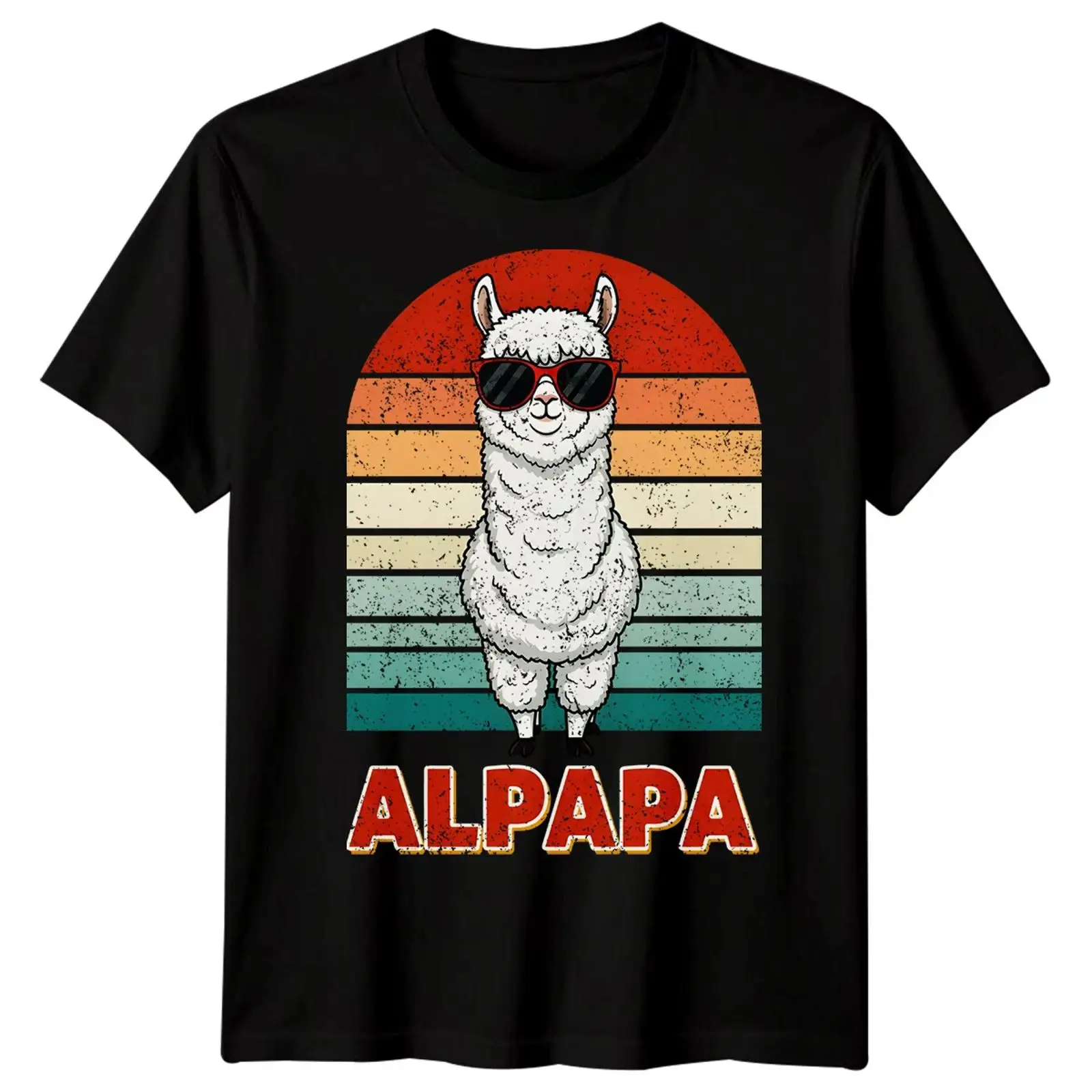 Vintage Fashion Herren - เสื้อยืด Alpaka Sonnenbrille Retro Alpapa วันพ่อ