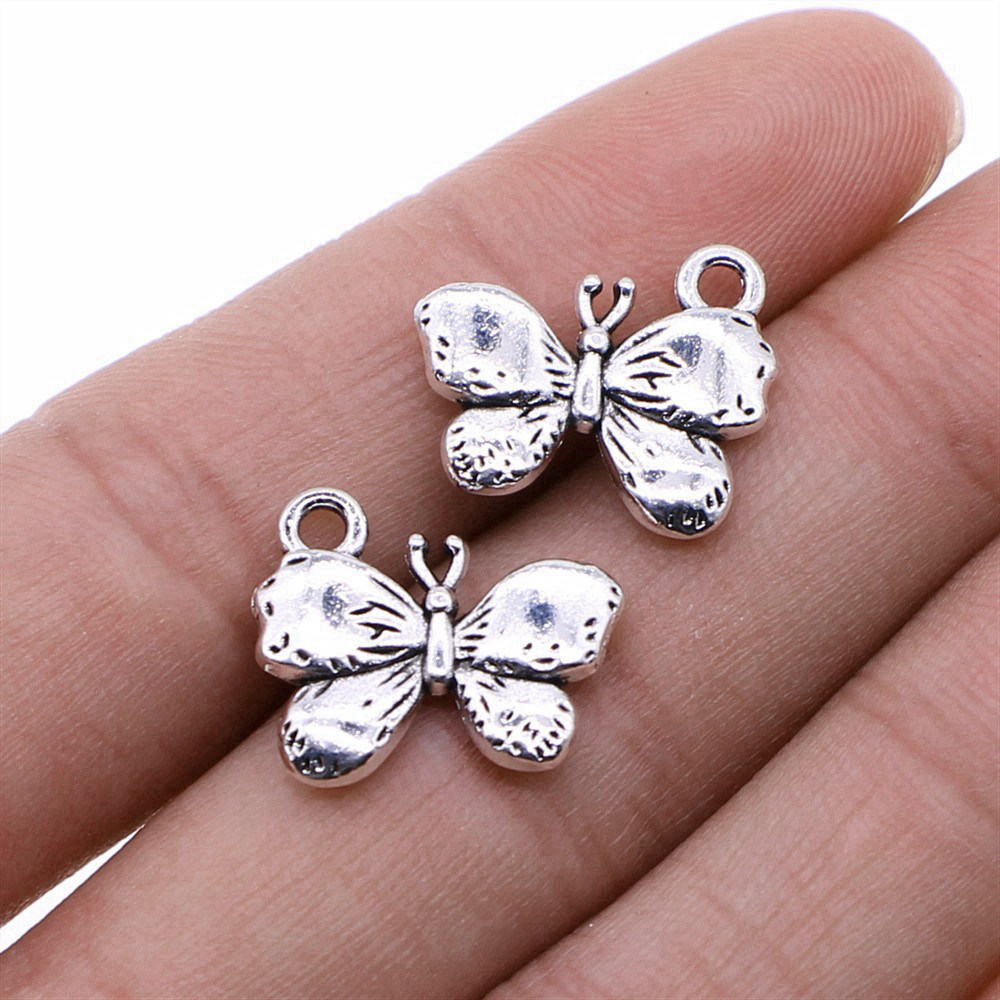 Vintage Fashion Jewelry Necklaces - จี้รูปผีเสื้อสไตล์เรโทร ทำจากโลหะผสม สำหรับทำสร้อยข้อมือ สร้อยคอ และเครื่องประดับ DIY