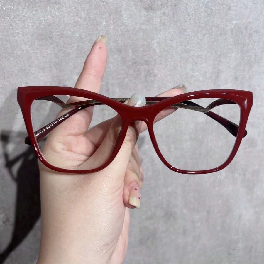 Vintage Fashion Looks - แว่นตาแฟชั่นผู้หญิง 1 ชิ้น ดีไซน์เรียบง่าย สไตล์วินเทจ โลหะทรงแคทอาย