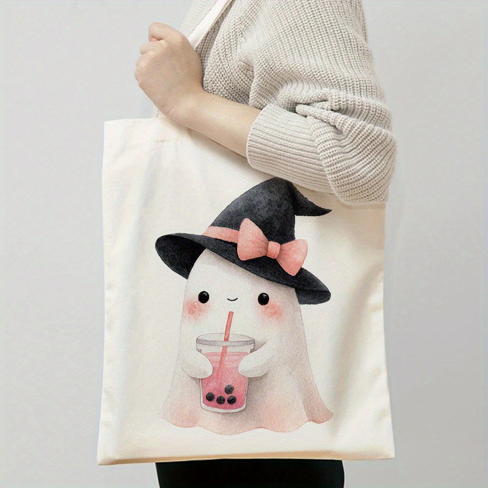 กระเป๋าผ้าแคนวาสลายผีน้อยน่ารั - Vintage Fashion Hats บทวิจารณ์และราคา