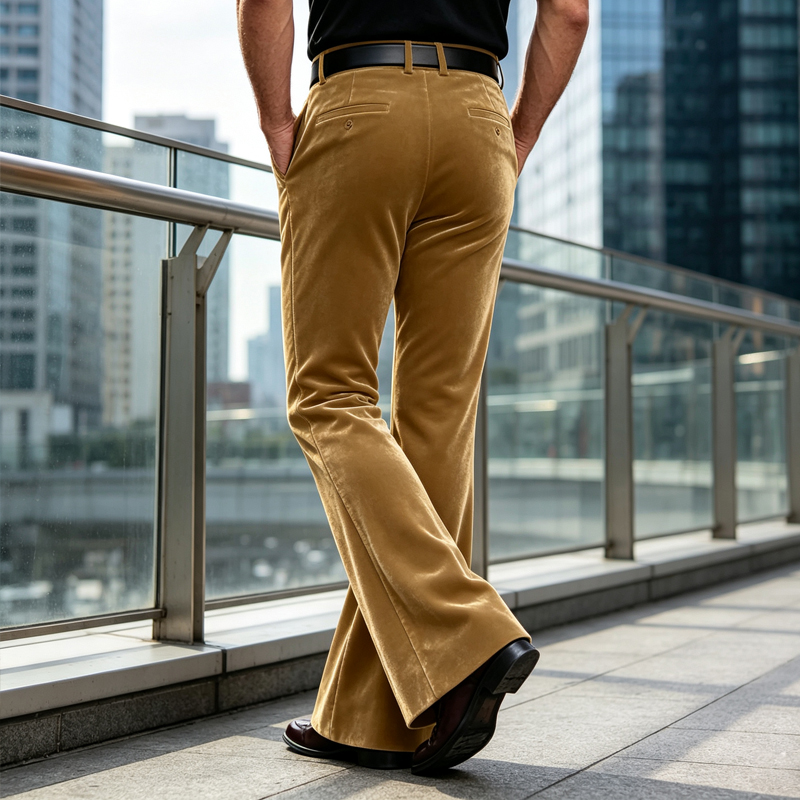 กางเกงขายาวผู้ชายผ้ากำมะหยี่ทร - Wide Leg Trouser 70S บทวิจารณ์และราคา