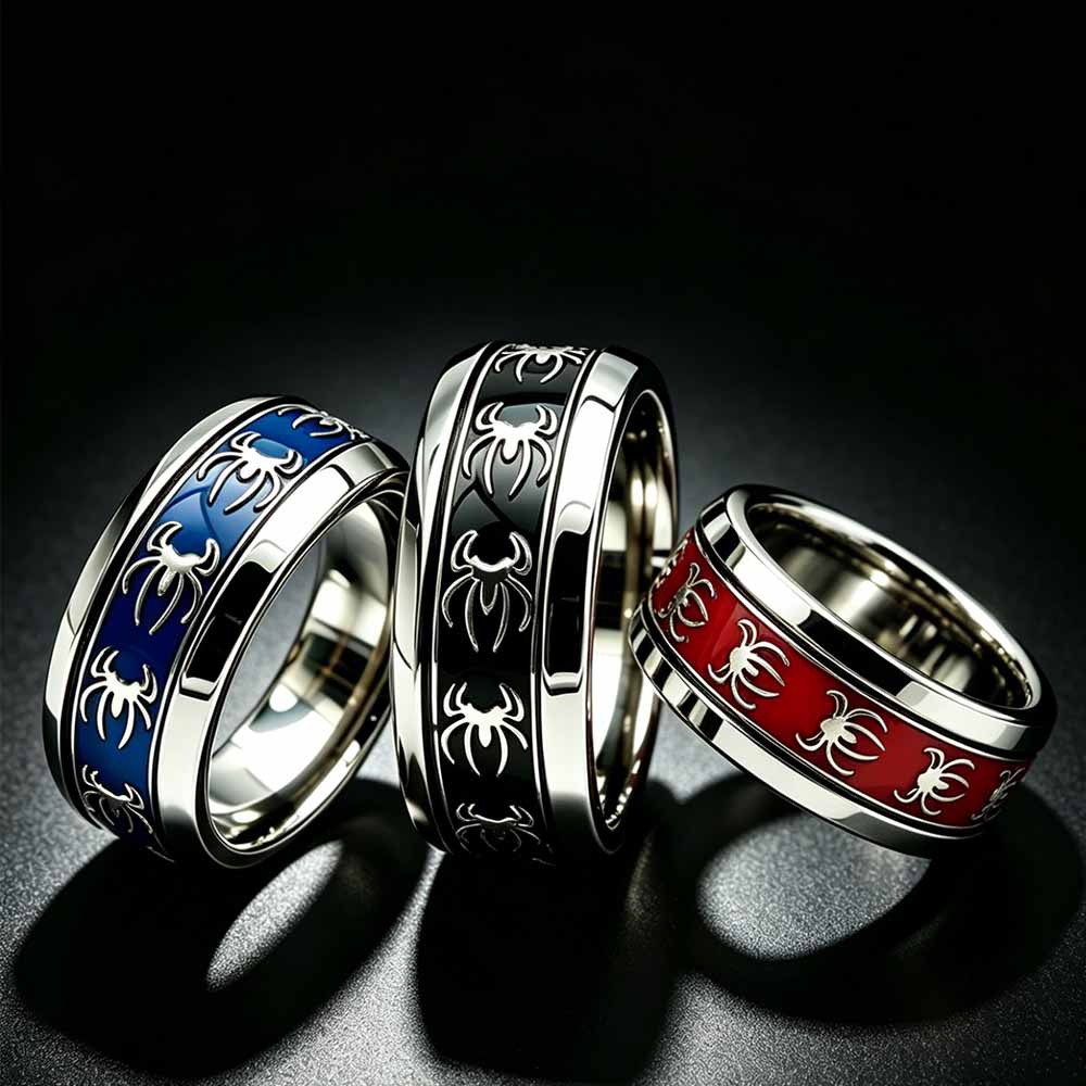แหวนสไตล์วินเทจพังก์ลายแมงมุม  - Vintage Fashion Rings For Women บทวิจารณ์และราคา