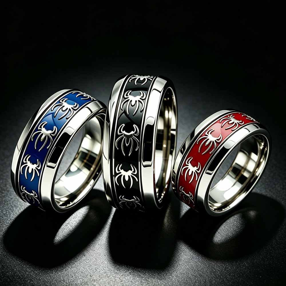 แหวนสไตล์วินเทจพังก์ลายแมงมุม  - Vintage Fashion Rings For Women บทวิจารณ์และราคา