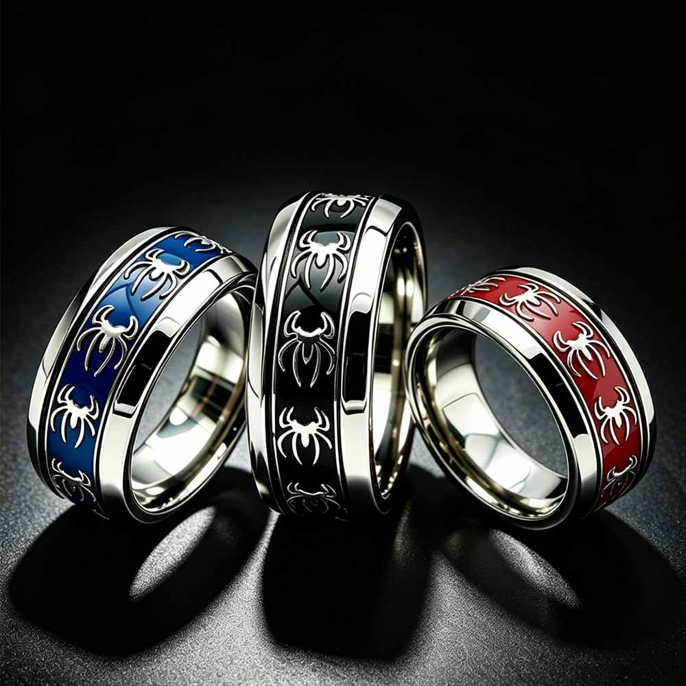แหวนสไตล์วินเทจพังก์ลายแมงมุม  - Vintage Fashion Rings For Women บทวิจารณ์และราคา