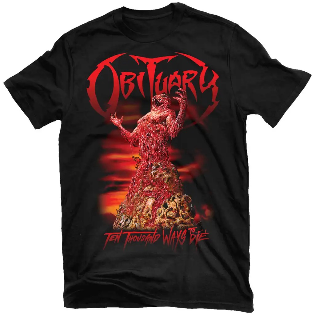 เสื้อยืดลายกราฟิกวงดนตรี Obitu - Vintage Fashion Obituaries บทวิจารณ์และราคา