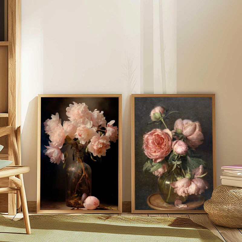 Vintage Bouquet ดอกกุหลาบสีชมพ - Vintage Vogue Fashion Poster บทวิจารณ์และราคา