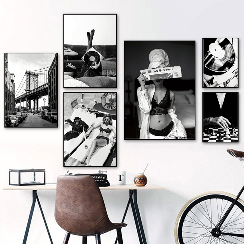สีดําและสีขาว Vintage Wall Art - Vintage Vogue Fashion Poster บทวิจารณ์และราคา