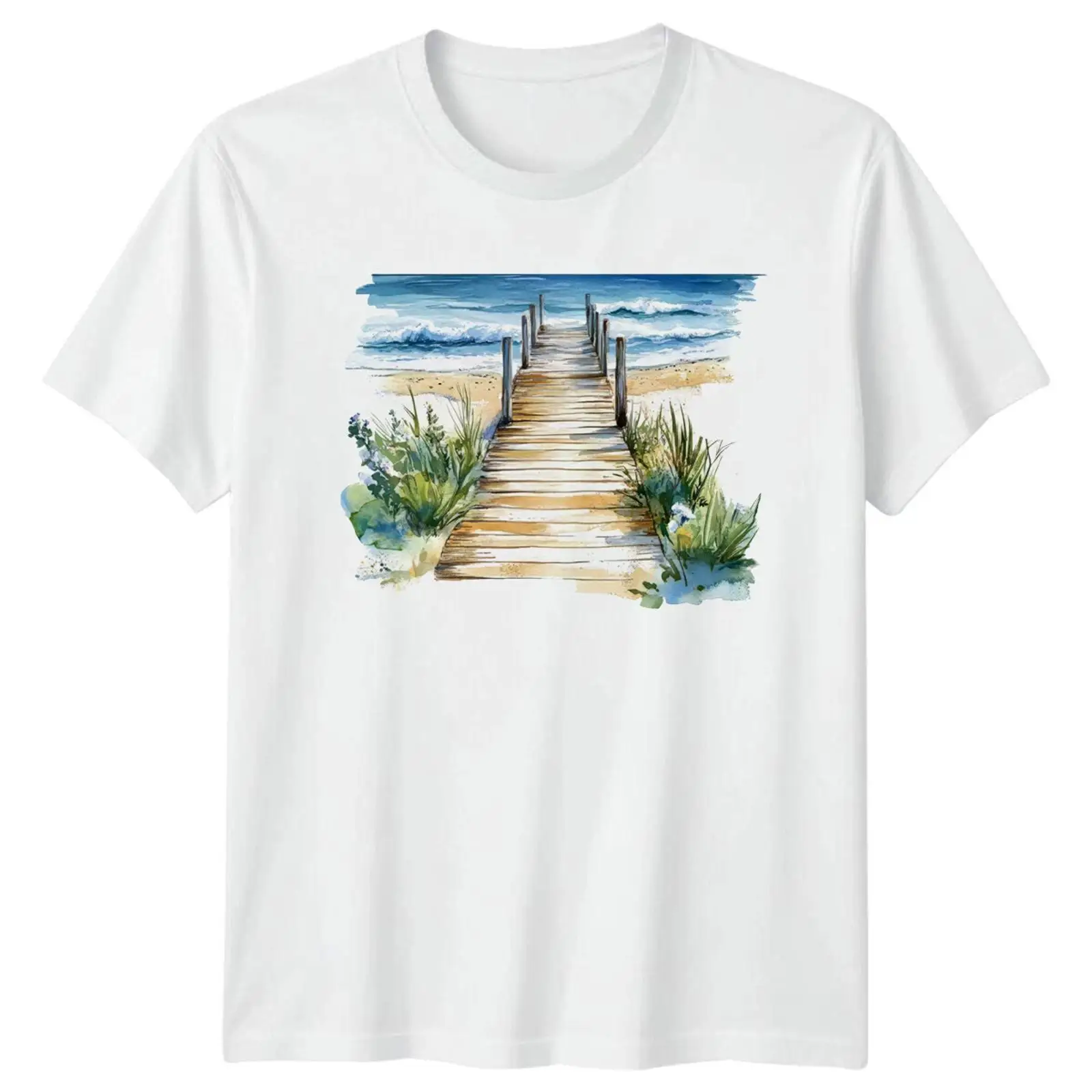 Aquarell Strand Ozean Küste He - Vintage Fashion Herren บทวิจารณ์และราคา
