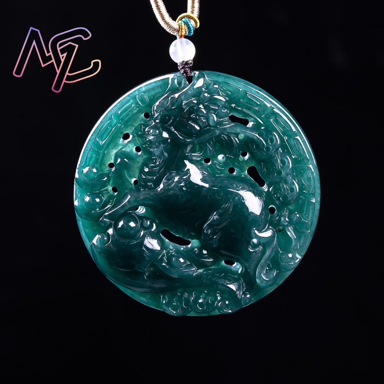 จี้หยกพม่ารูปมังกร สร้อยคอหยกแ - Vintage Fashion Jewelry Necklaces บทวิจารณ์และราคา