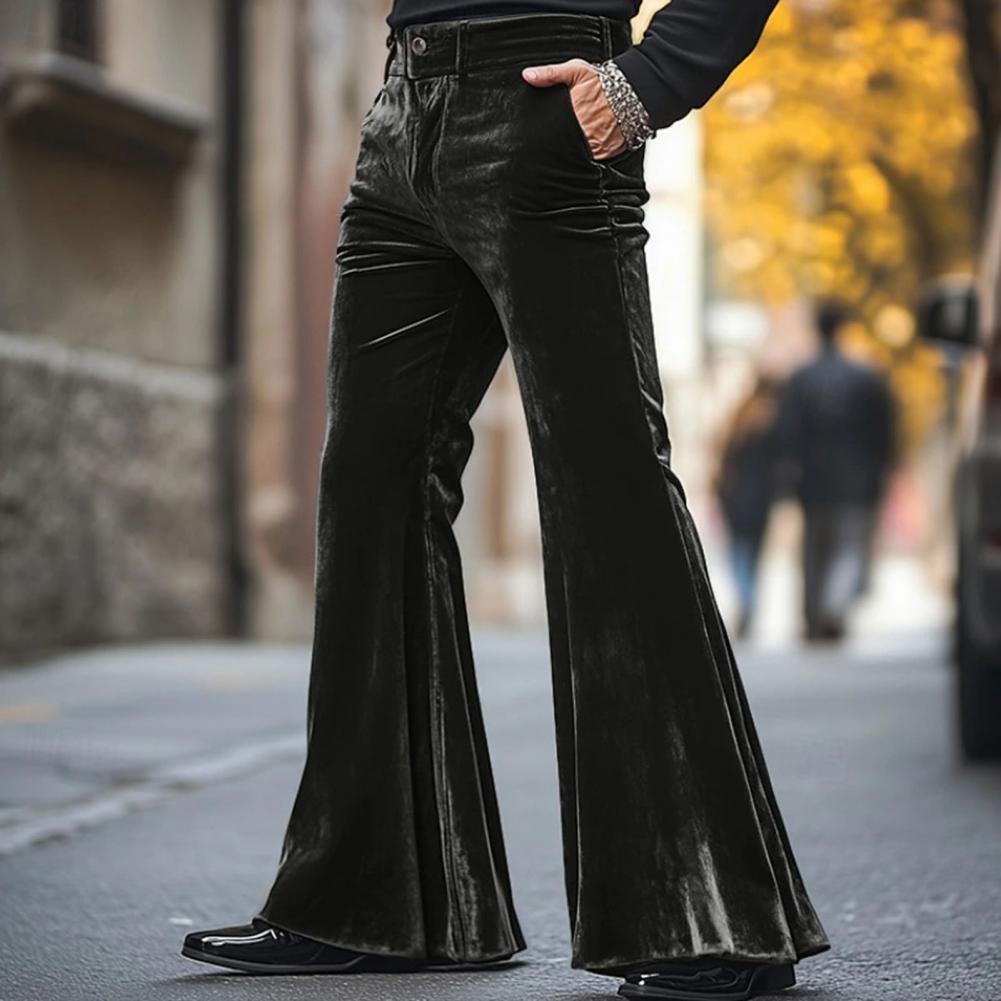 ผู้ชายกระดิ่งด้านล่างกํามะหยี่ - Wide Leg Trouser 70S บทวิจารณ์และราคา
