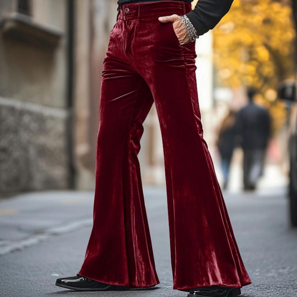 ผู้ชายกระดิ่งด้านล่างกํามะหยี่ - Wide Leg Trouser 70S บทวิจารณ์และราคา
