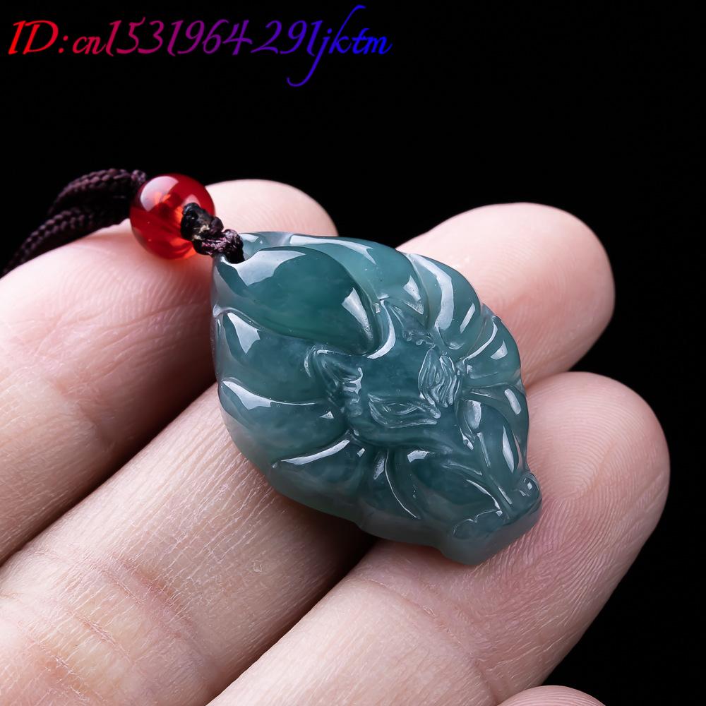 หยกพม่าธรรมชาติจี้รูปสุนัขจิ้ง - Vintage Fashion Jewelry Necklaces บทวิจารณ์และราคา