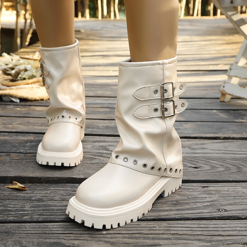 รองเท้าบูทกลางข้อสำหรับผู้หญิง - Vintage Fashion Wear บทวิจารณ์และราคา