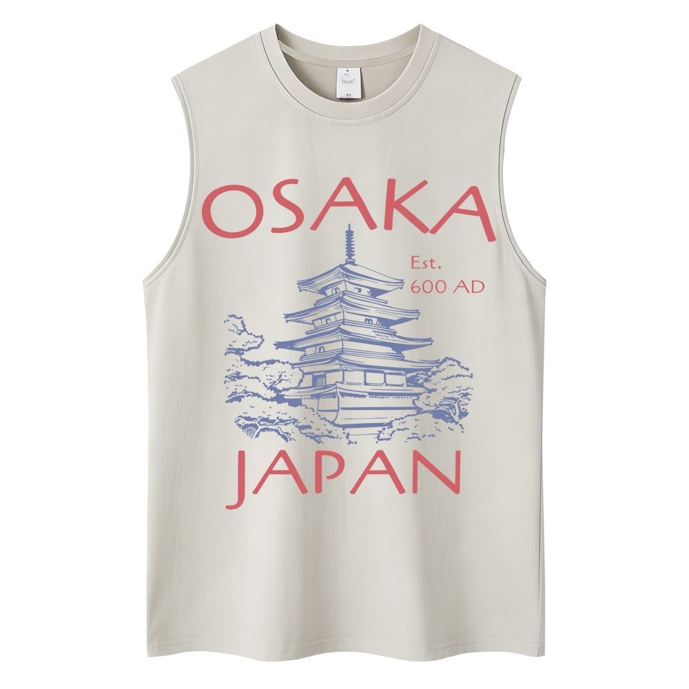 เสื้อกล้ามสไตล์ญี่ปุ่นลายวัดโอ - Vintage Fashion Osaka บทวิจารณ์และราคา