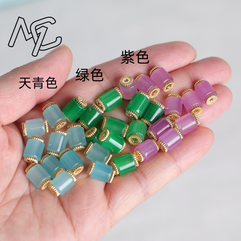ลูกปัดหยกธรรมชาติสามสี 10 ชิ้น - Vintage Fashion Design บทวิจารณ์และราคา