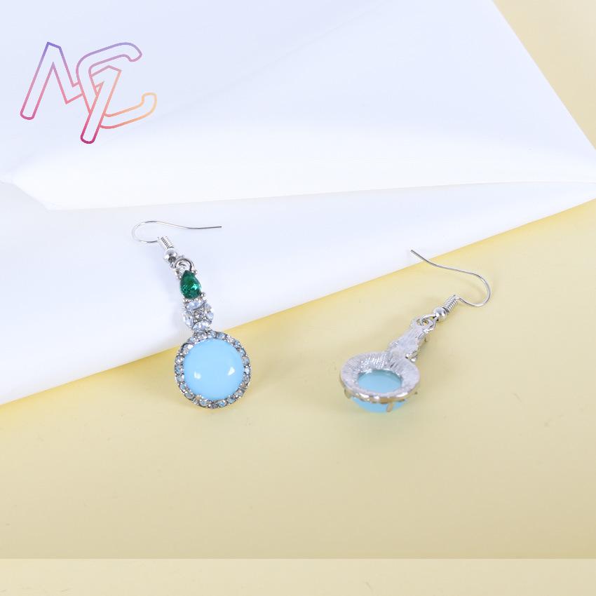 ต่างหูหยกธรรมชาติสีน้ำเงิน ดีไ - Vintage Fashion Design บทวิจารณ์และราคา