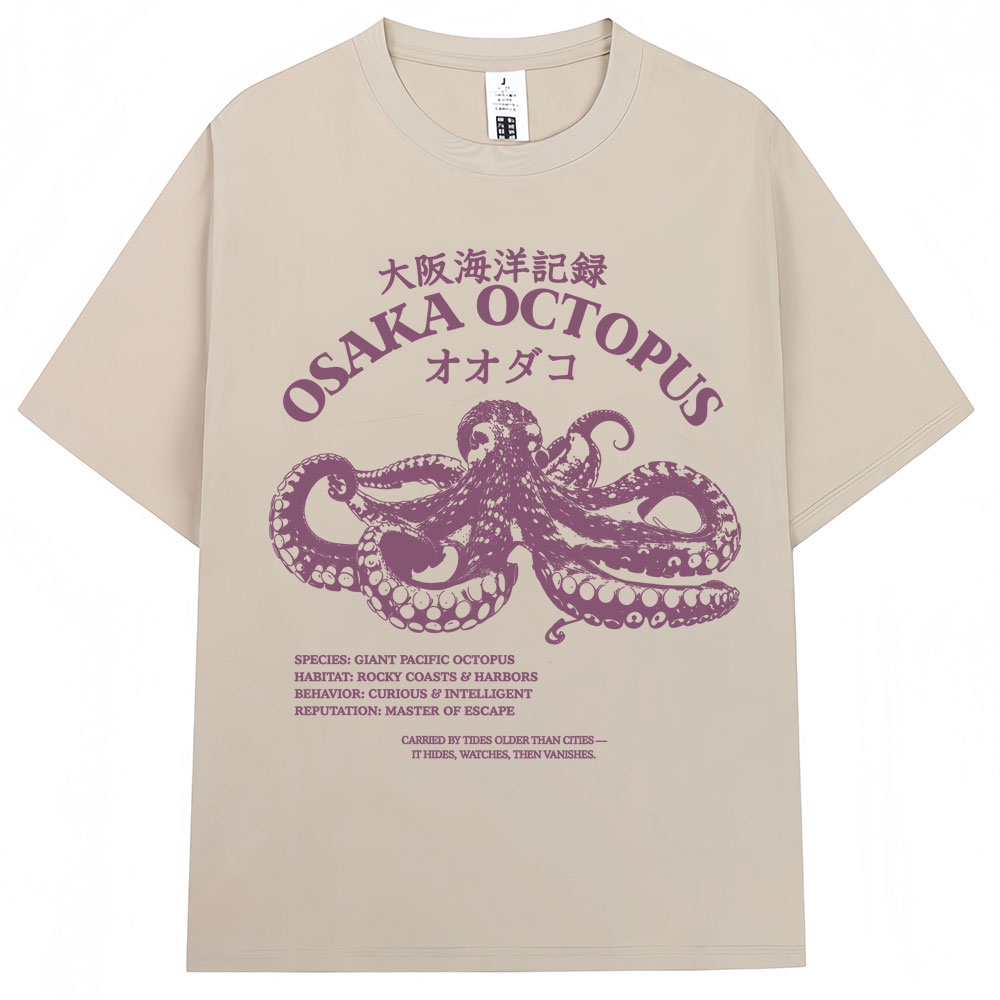 เสื้อยืดลายปลาหมึกโอเกะซ่าสไตล - Vintage Fashion Osaka บทวิจารณ์และราคา