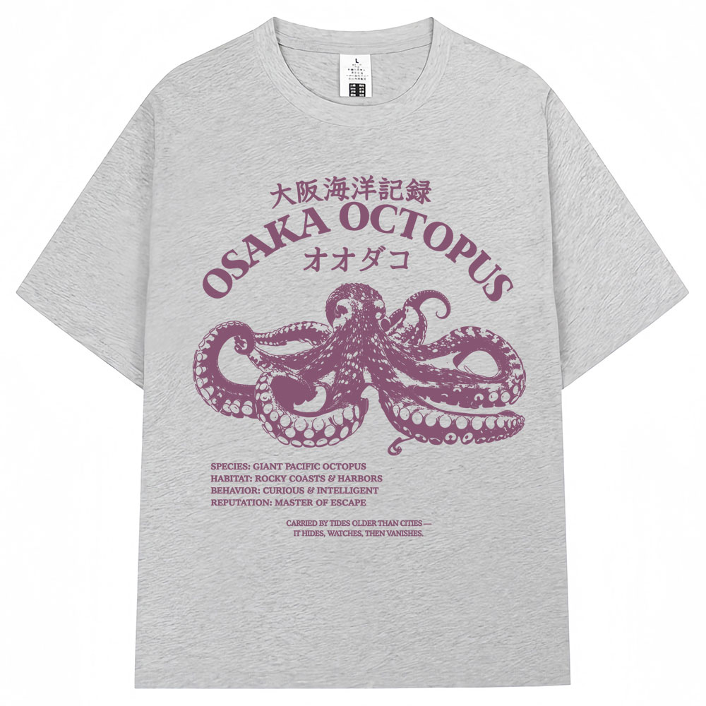 เสื้อยืดลายปลาหมึกโอเกะซ่าสไตล - Vintage Fashion Osaka บทวิจารณ์และราคา