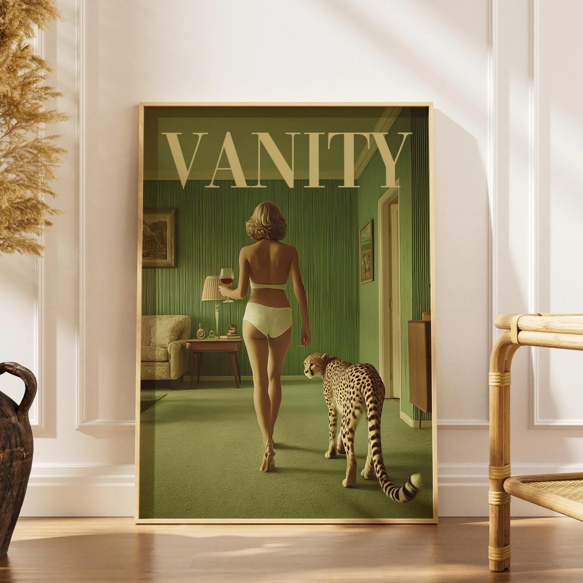 โปสเตอร์ภาพพิมพ์ลายเสือชีตาห์บ - Vintage Vogue Fashion Poster บทวิจารณ์และราคา