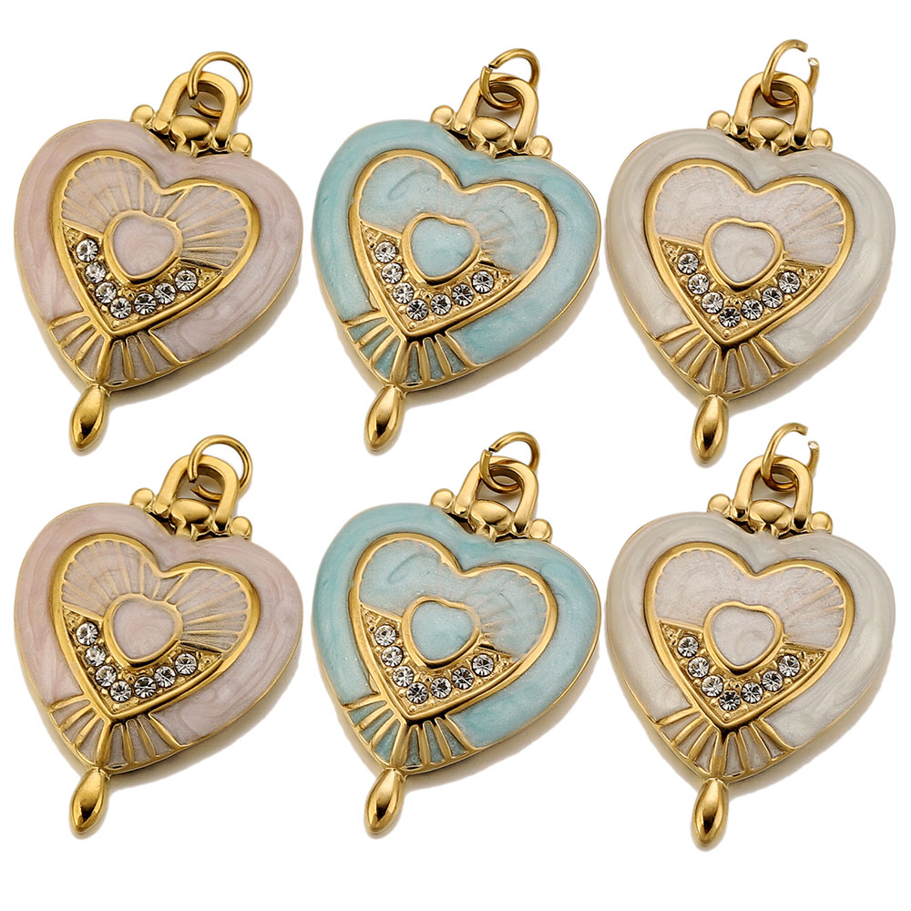 จี้รูปหัวใจลายพระอาทิตย์เคลือบ - Vintage Fashion Jewelry Necklaces บทวิจารณ์และราคา