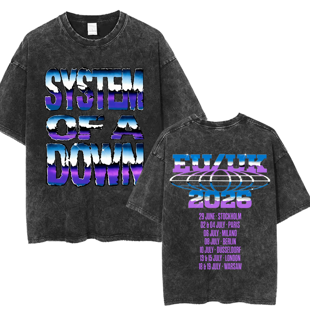 เสื้อยืดฟอก ทัวร์ System of A  - Vintage Fashion Eu บทวิจารณ์และราคา