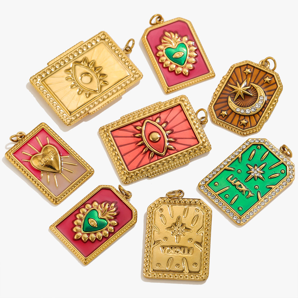 จี้สแตนเลส 2 ชิ้น ลายไพ่ทาโรต์ - Vintage Fashion Jewelry Necklaces บทวิจารณ์และราคา