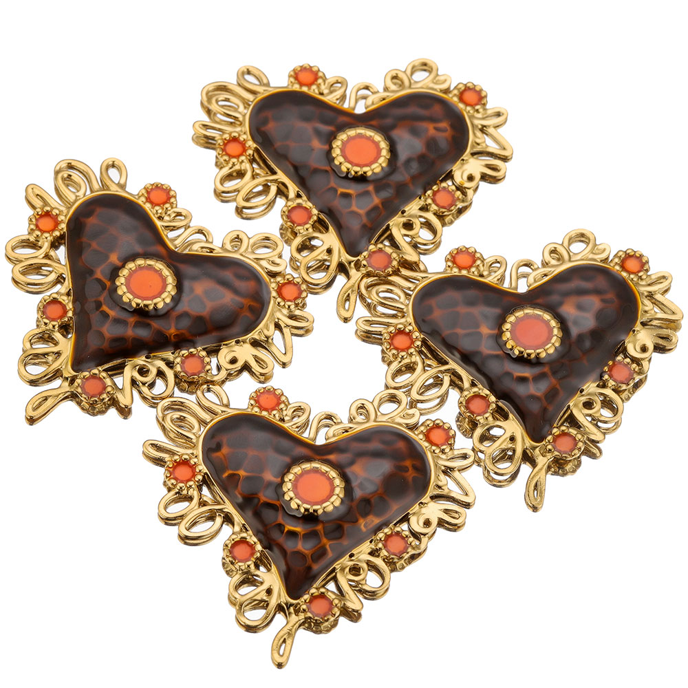 จี้รูปหัวใจศักดิ์สิทธิ์สีน้ำตา - Vintage Fashion Jewelry Necklaces บทวิจารณ์และราคา
