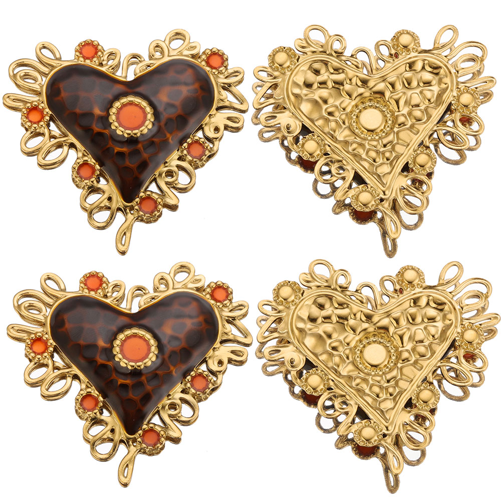 จี้รูปหัวใจศักดิ์สิทธิ์สีน้ำตา - Vintage Fashion Jewelry Necklaces บทวิจารณ์และราคา